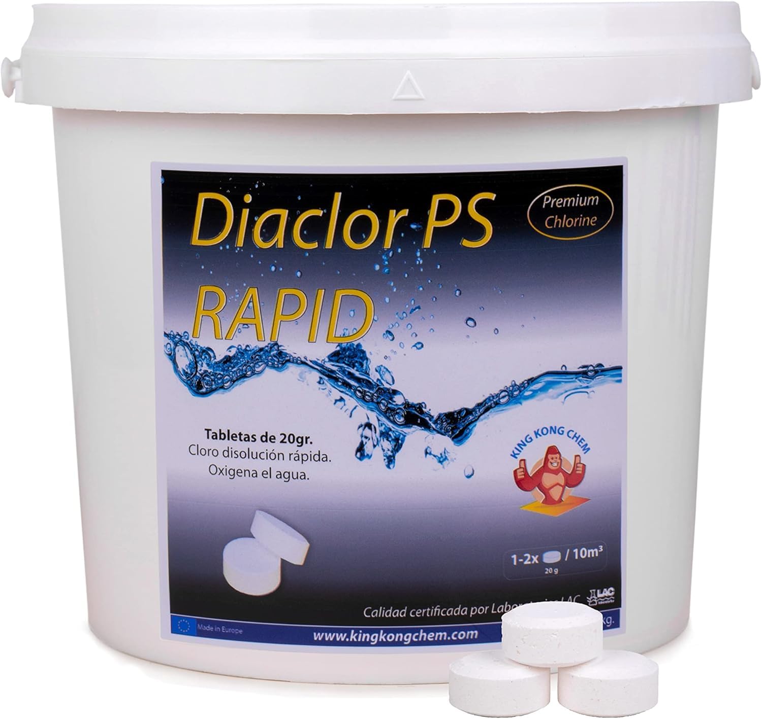 Cloro Choque disolución rápida para Piscinas DIACLOR GR 60 5 KG - Dicloro granulado Puro - DIASA INDUSTRIAL — view 5