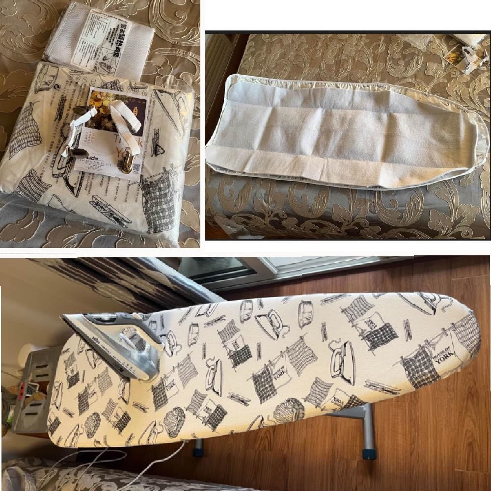 Replacement Cover for Iron Board 35X12in 39x13in 43x13in 48x15in Ironing Board Cover and Pad Iron Board Protective Cover Standard Size Durable(Literary,43x13in/110x34cm)