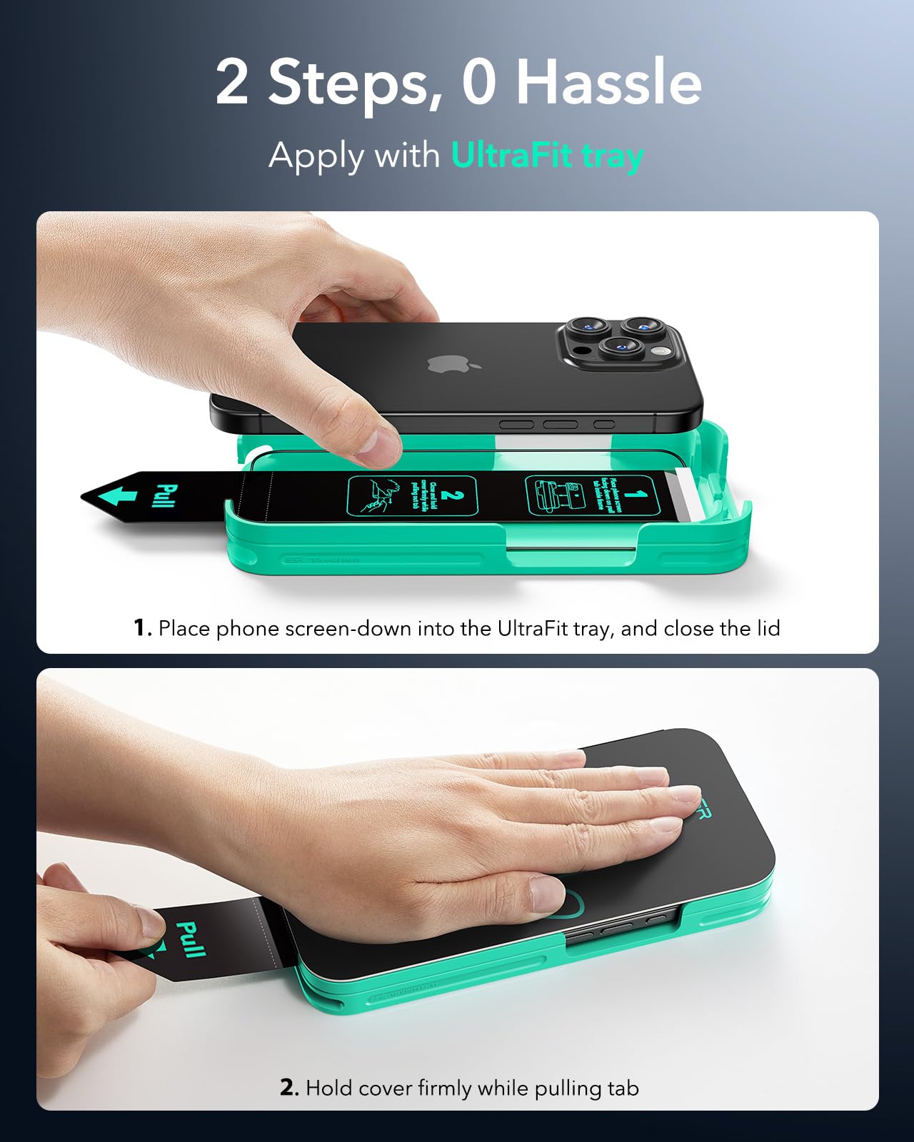 ESR Pellicola Vetro per iPhone 15 Pro Max, Vetro temperato 9H+, Zero bolle e polvere, Protezione di grado militare, Durevole con strumento di installazione facile, 3 Confezioni