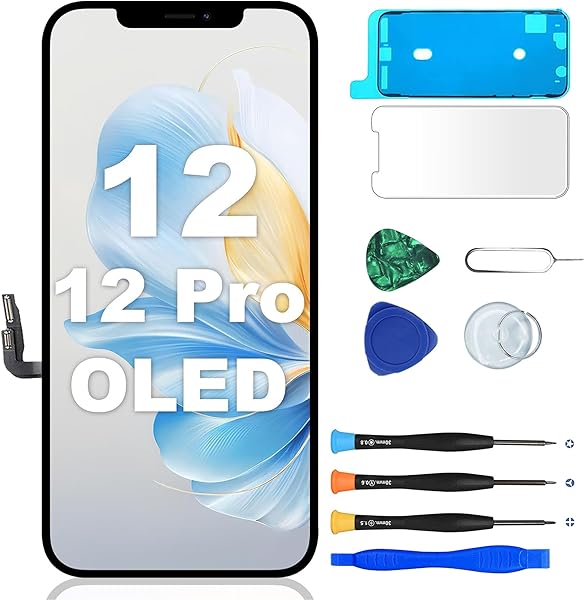 MP+ for iPhone 12 Pro OLED Screen Replacement,[FHD][COF][Face ID] Touch Display Digitizer Assembly with Repair Tools Kit,Waterproof Tape