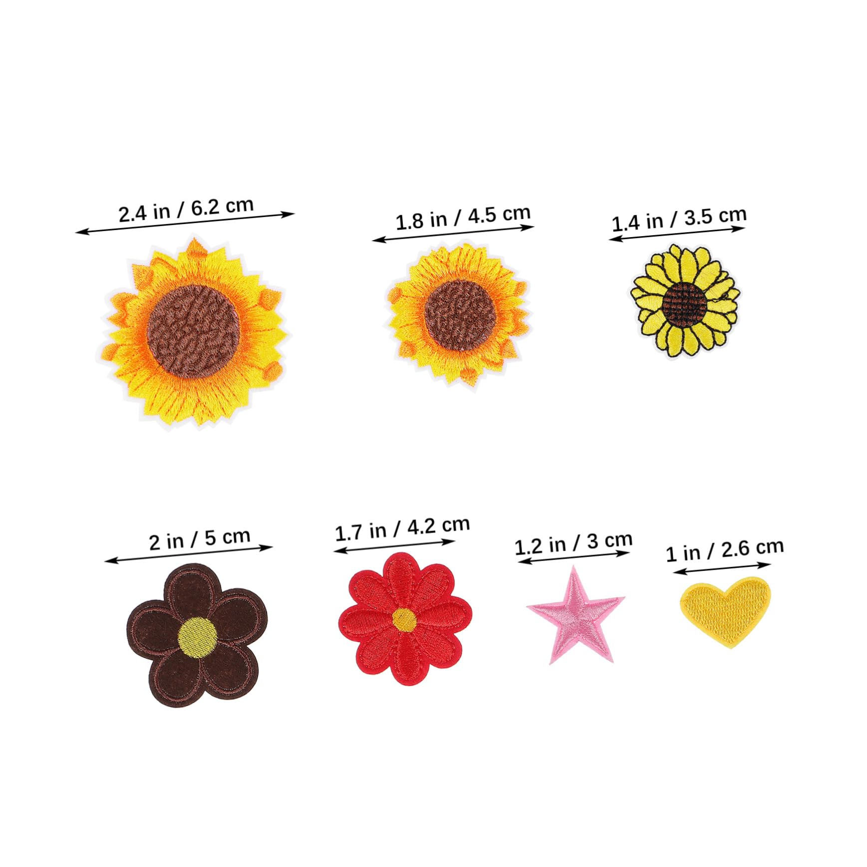 TEHAUX 284stücke Teiliges Bunter Blumen-patches Aufbügeln Bestickte Applikationen Für Kleidung Taschen Und Hüte Langlebig Und Farbecht Für Kreative -projekte