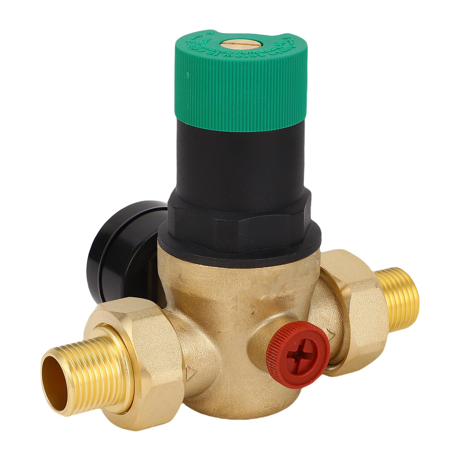 Regolatore di Pressione dell'acqua in Ottone con Misuratore di Pressione 0-60Mpa | Riduttore di dell'acqua Regolabile per Purificatore, Riscaldatore e Rubinetto | 3/4 Pollici (1/2 pollice