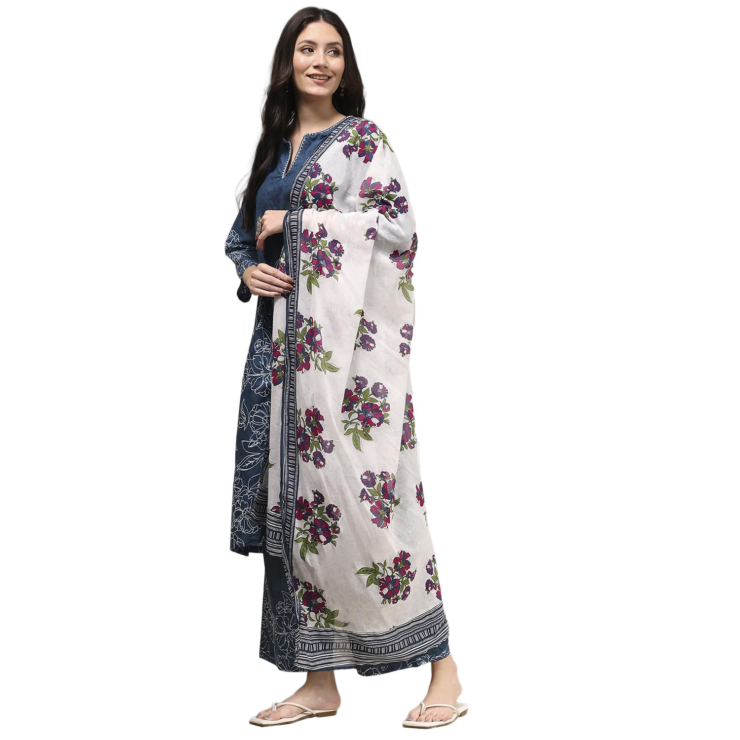 biba Women's Cotton Kurta, Bottom, Dupatta-picture-25