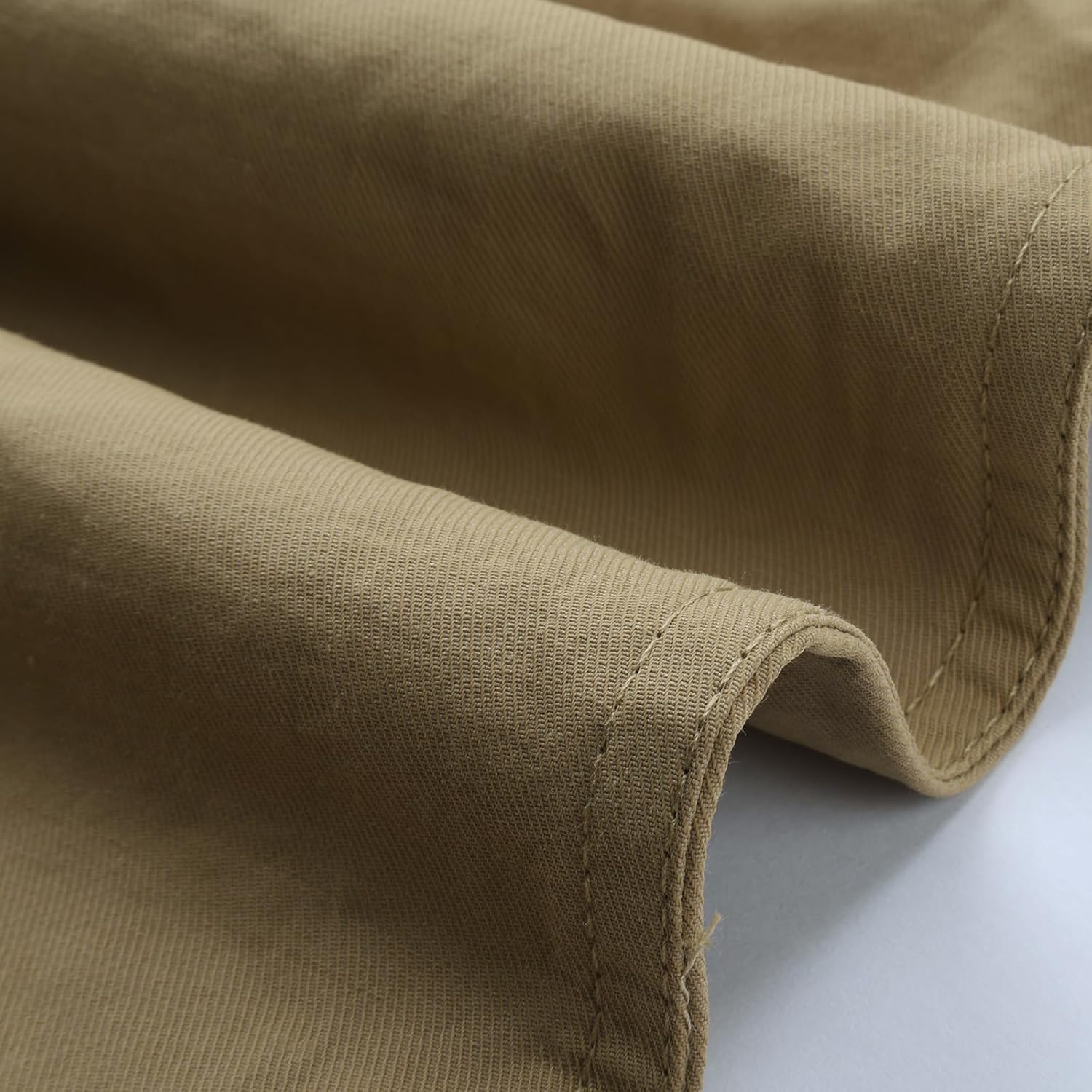 Men's Tactical Military Shirt, Long Sleeve Button Down, Khaki, Dual Chest Pockets - Image 2