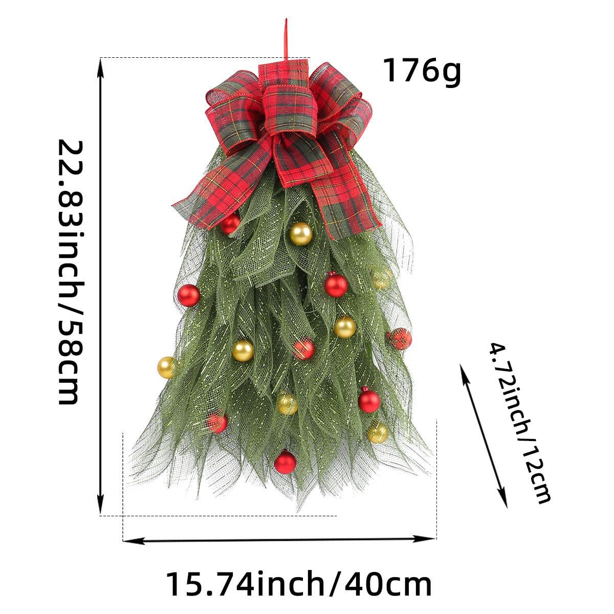 Tachiuwa Christmas Artificial Swags Stair Swag Garlands for Front Door Gifts Door Stair Swag Garlands for Celebration Party Festival