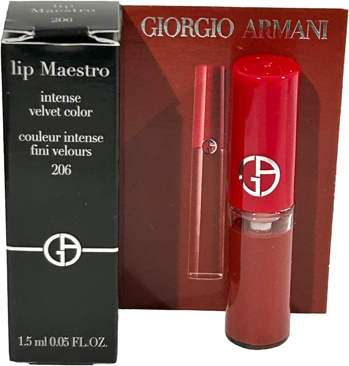 GIORGIO ARMANI Lipstick MINI LIP MAESTRO INTENSE VELVET COLOR Color # 206-1.5 ML / 0.05 oz (MINI/SMALL/SAMPLE SIZE/TRAVEL SIZE) - 0272