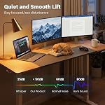 Giantex 63 x 24 Inch Electric Standing Desk, Height Adjustable Large Sit Stand Desk w/ 3 Memory Presets, Ergonomic Home Office Computer Desk w/Cable Management & Hook, Sturdy Frame (Natural)