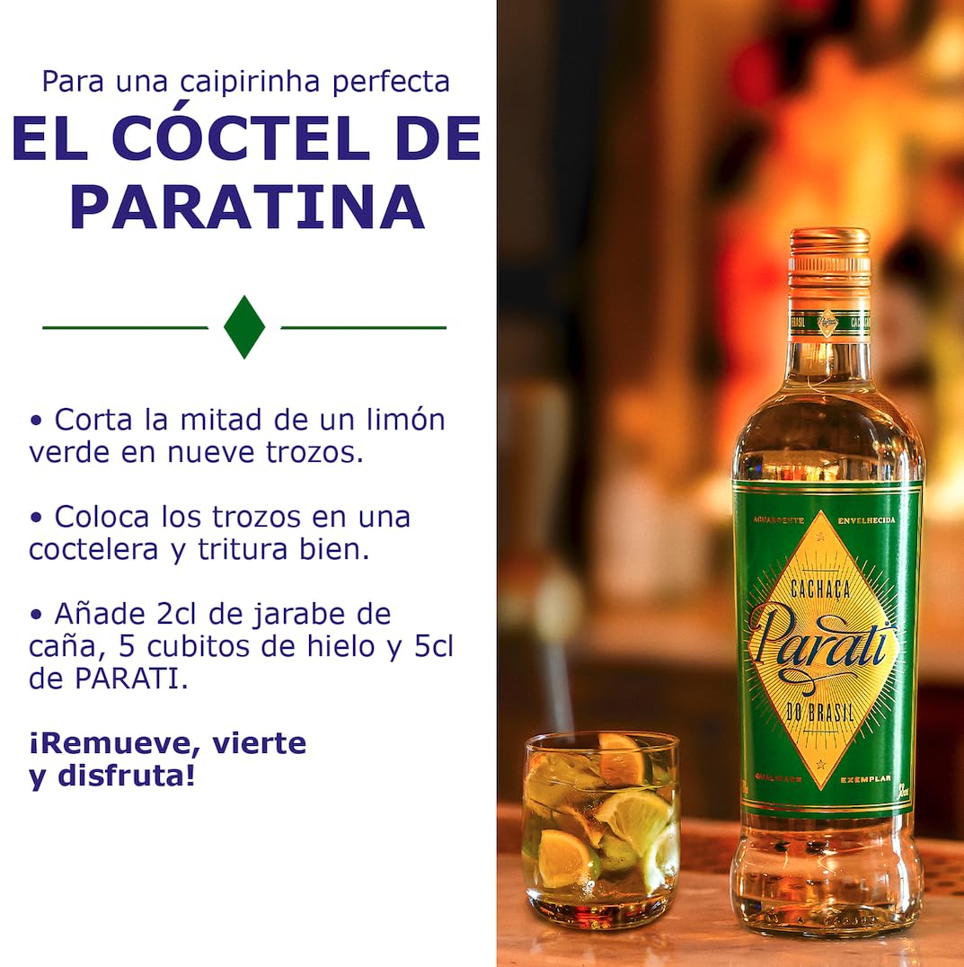 PARATI - Cachaça - Oro 2024 Rum & Cachaça Masters - Origen Brasil - 38% De Alcohol - Botella 700 ml