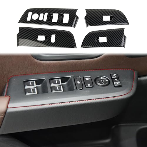 crosselec Cubierta de panel de interruptor de elevación de ventana de fibra de carbono para Honda Pilot 2023-2024