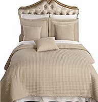 Vista 5 de sheetsnthings Juego de cubrecamas de microfibra acolchado sin arrugas de lujo a cuadros (chocolate, individual)