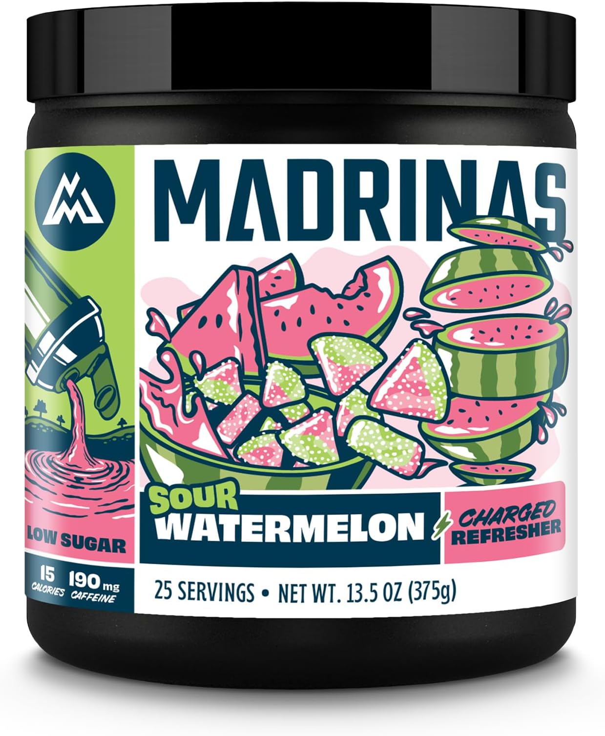 Madrinas | Sour Watermelon Charged Refresher | 13.5oz (25 Servings)