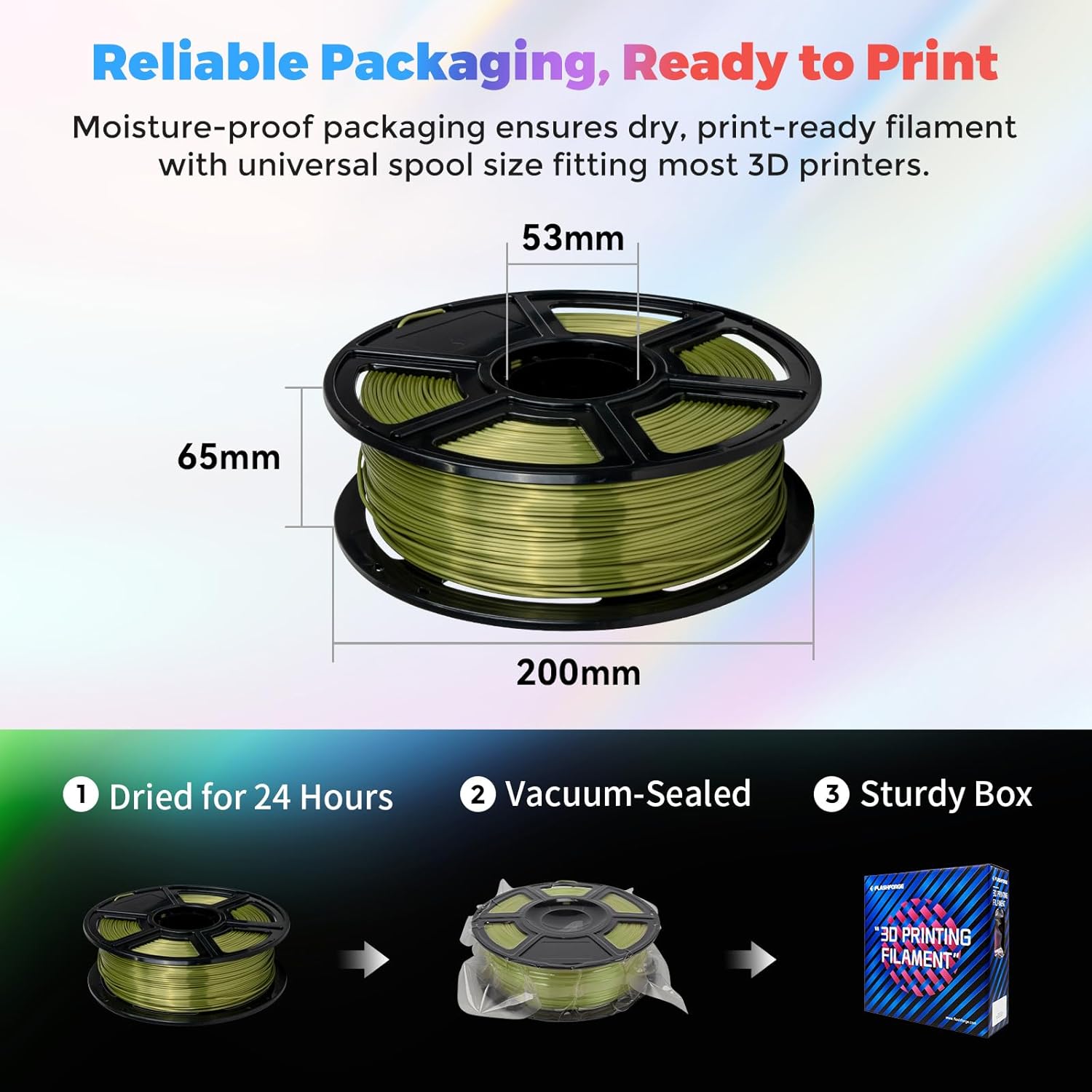 Flashforge 3D Printer Filament Silk PLA 1.75mm 1kg Spool-Dimensional Accuracy +/- 0.02mm (Bronze) - Image 7