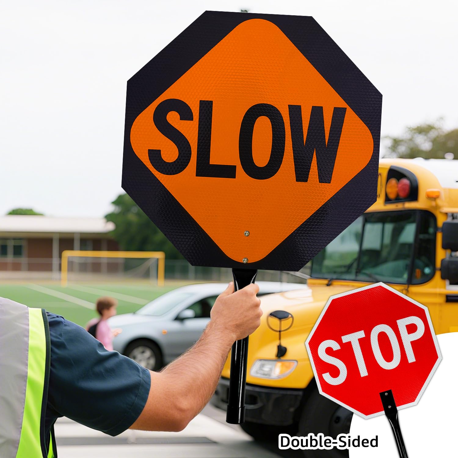 Sygnał Stop Slow z metalowym uchwytem