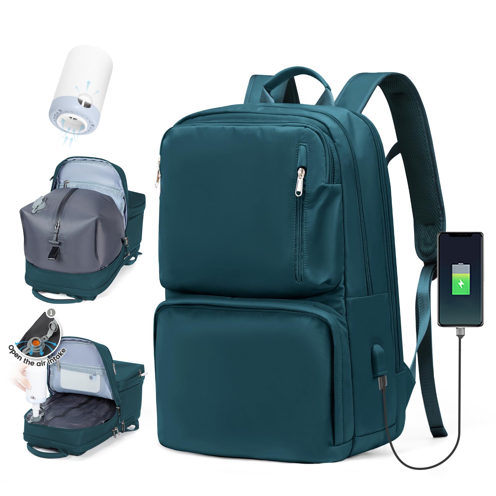 SZLX Zaino Ryanair 40x30x20 Sottovuoto Zaino da Viaggio 40x20x25 Ryanair Wizzair Donna da escursionismo impermeabile Zaino Casual Laptop da 14 Pollici con porta di ricarica USB Scomparto per Scarpe