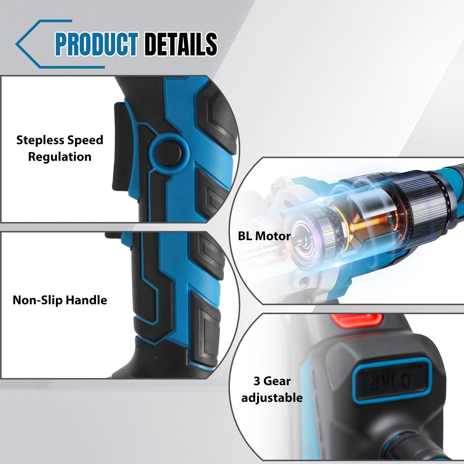 Meuleuse D'angle sans fil 21V, Meuleuse D'angle 125mm, 1500W Disqueuse avec 11000RPM,3 Vitesses avec Batterie et Affichage de la Batterie,Sans Pièces Coupées pour Couper Polir Poncer (2 Batterie)