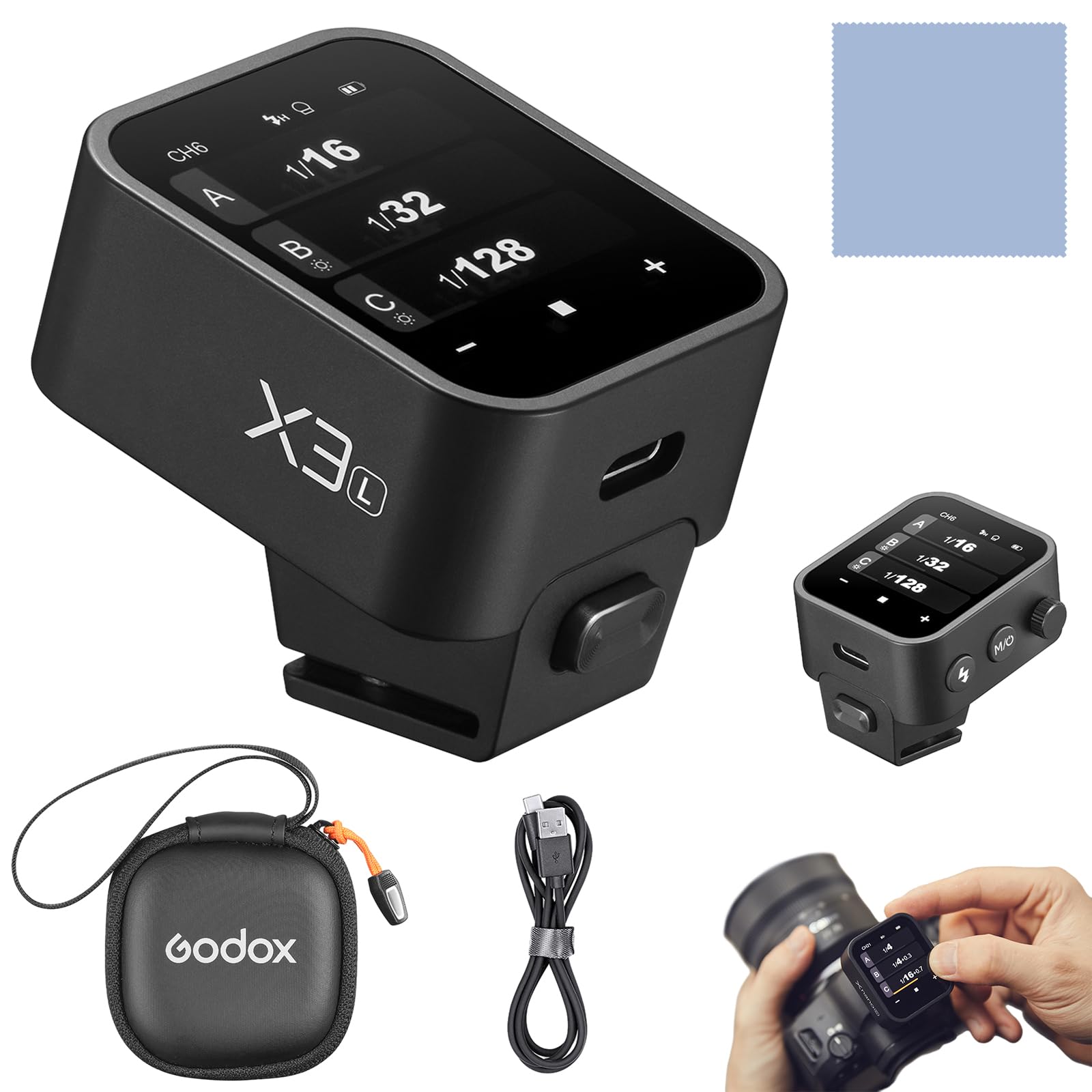 GODOX X3L 2.4G Disparador de Flash inalámbrico, TTL Autoflash Flash Trigger 32 Canales, 16 Grupos con Pantalla táctil OLED Grande, múltiples Modos de Flash con Compatible con cámaras Leica