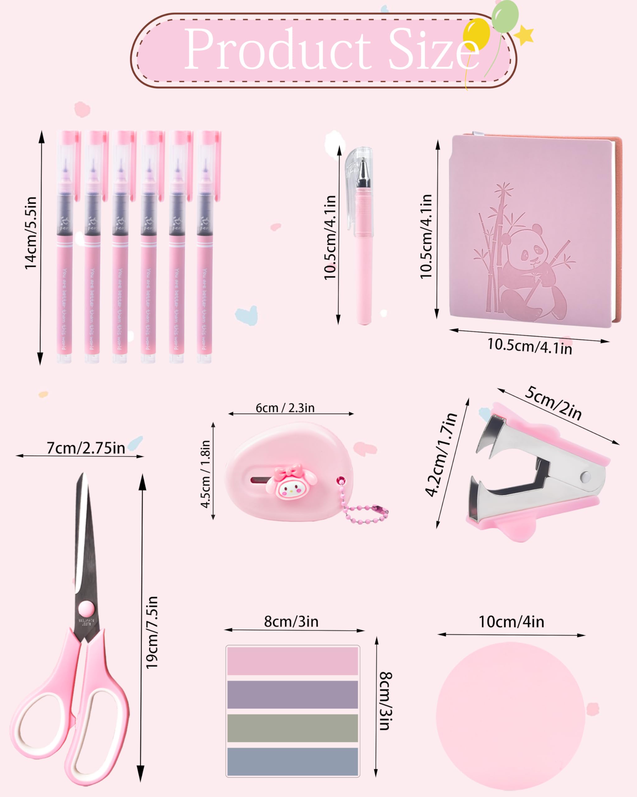 Pinkes Schreibtischzubehör, Federmäppchen, Hefter, Stift und eine Menge Bürobedarf, rosa Bürobedarf, wunderschön präsentiert in einer Geschenkbox