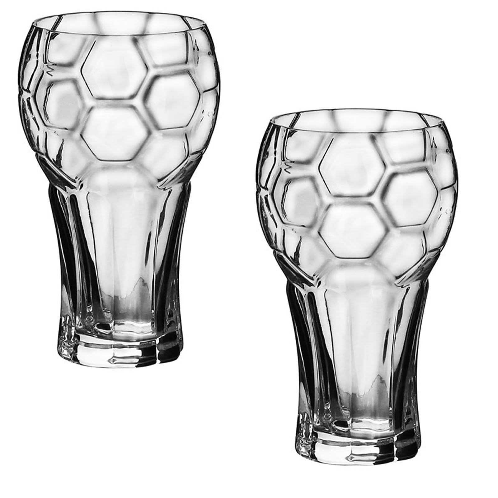 Generisch Vasos de cerveza clásicos de fútbol de 600 ml, vasos de cristal con base antideslizante, perfectos para decoración del día de partido, vasos temáticos de fútbol