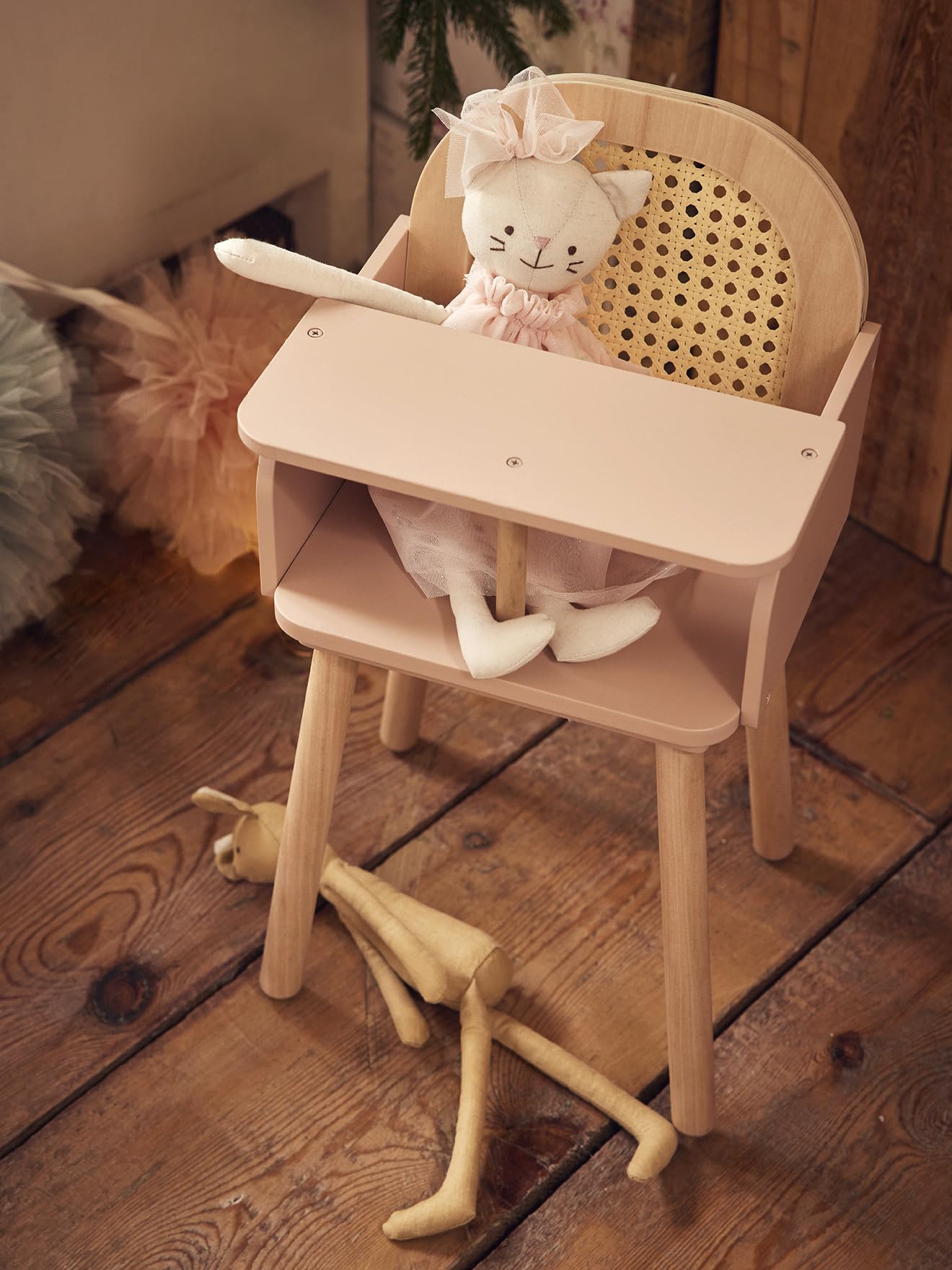 VERTBAUDET Chaise Haute en cannage et Bois Multicolore TU