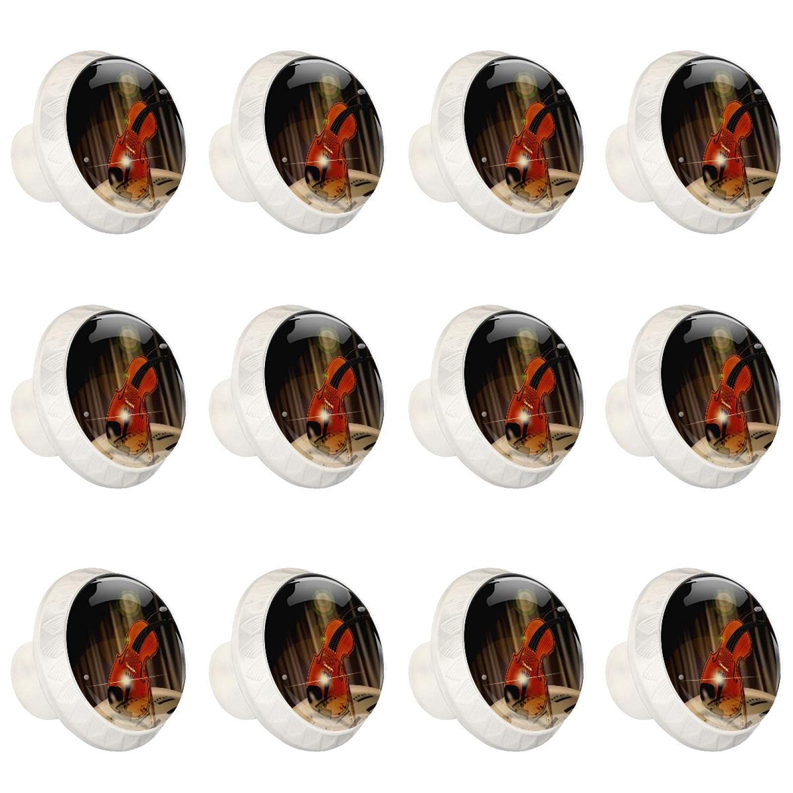 Poignée de placard de cuisine et bouton de tiroir rond violon 12 pièces