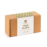 LOTUSCRAFTS Bloc de yoga en liège Supra Grip, brique à l'unité ou lot de 2, fabriqué écologiquement au Portugal, pour le et le pilates, yoga block pur débutants et avancés S Havane