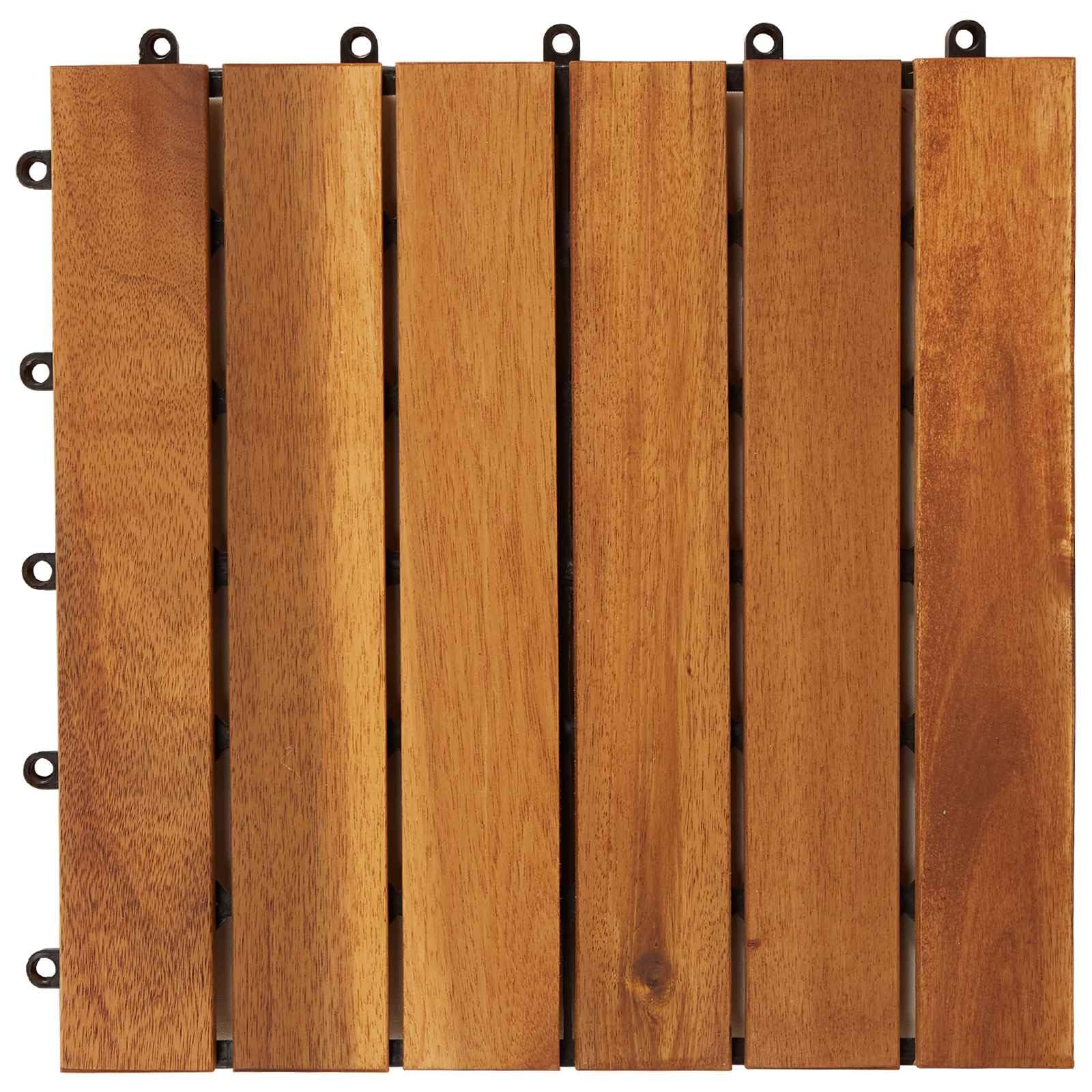 Terrassenfliese 30 STK. Braun 30 x 30 cm Akazien-Hartholz 7,15 kg Gewicht Massiv Robust