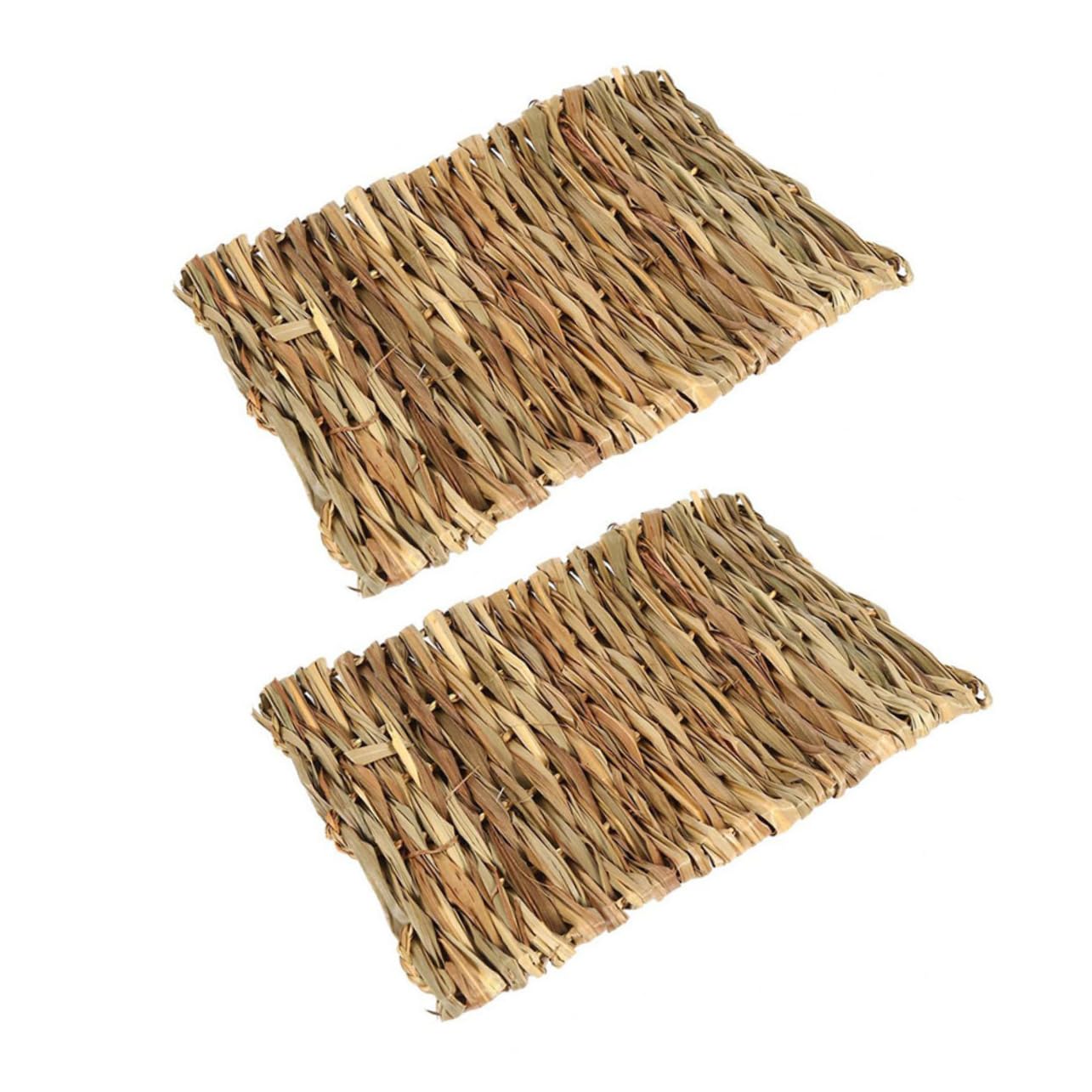 Housoutil 6stücke Pack Essbare Grasmatte Für Haustiere Handgewebt Aus Seegras Für Meerschweinchen Kaninchen Und Kleintiere Sicheres Kauspielzeug Und Schlafunterlage