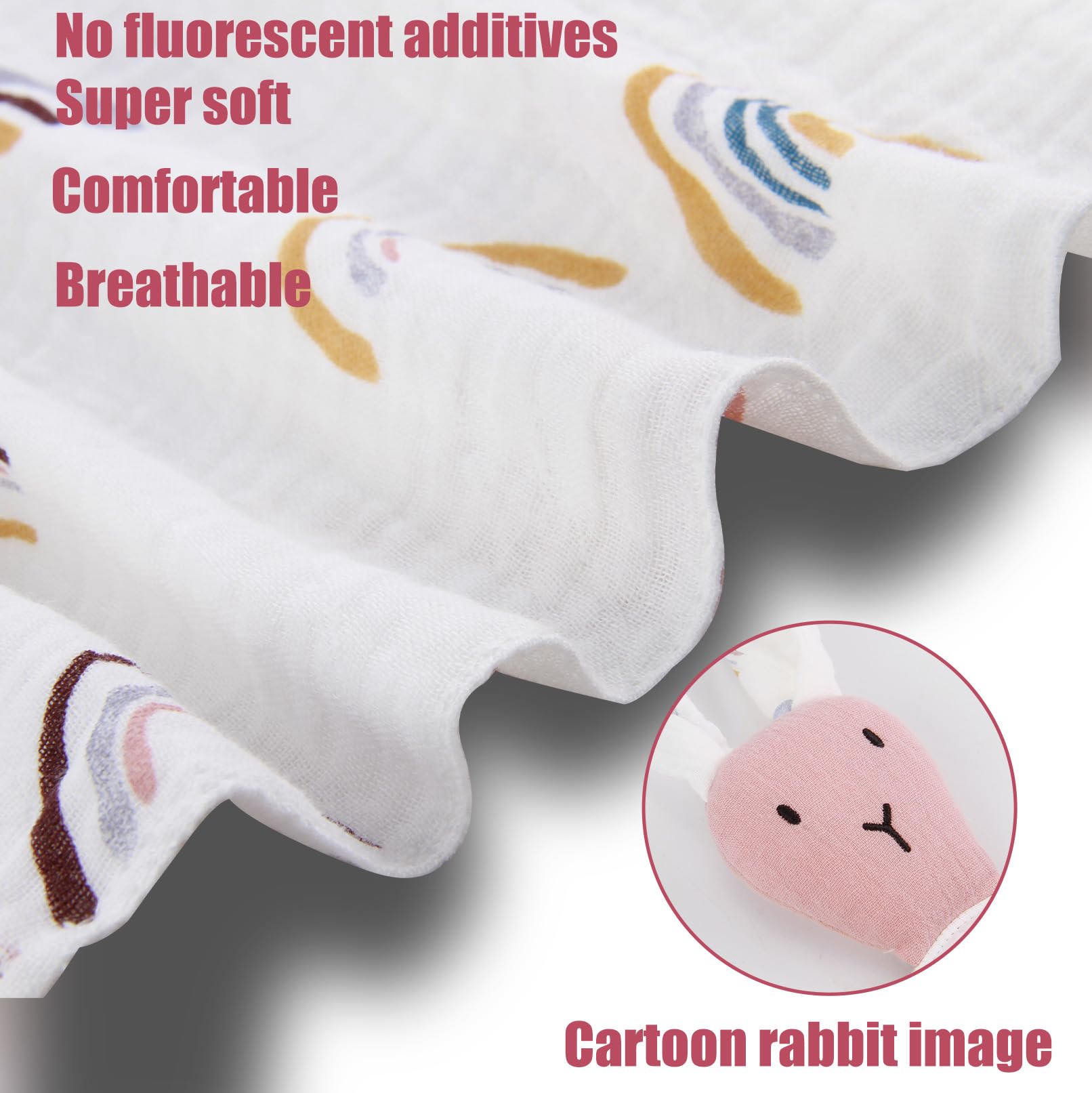 ORUZA Baby Comforters Blanket, Baby Comforters Rabbit Baby Blanket, Baby Comfort Blanket for Infant Toddler Newborn Boys and Girls - Image 3