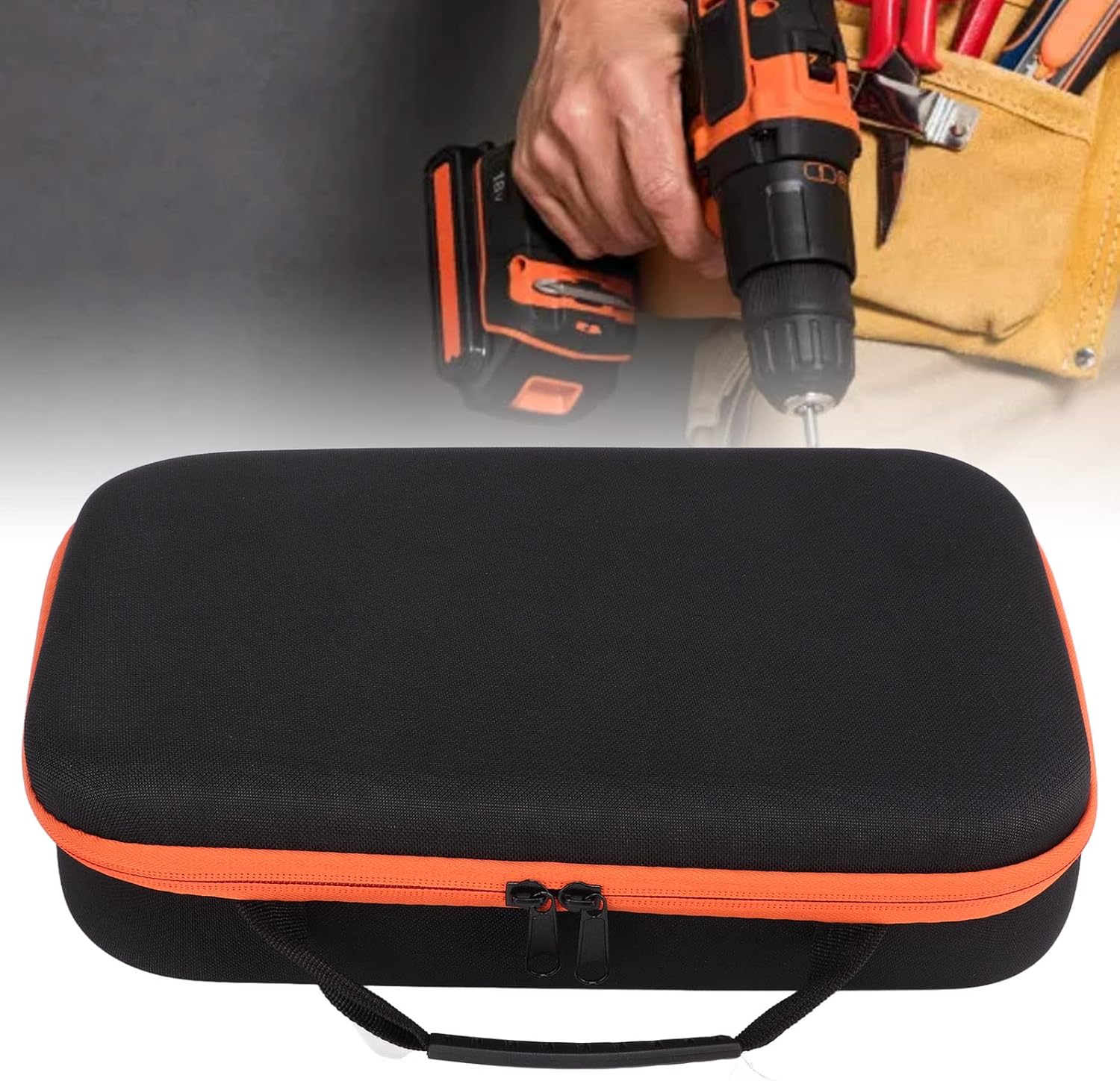 2PCS Hard Storage Tools Case Replacement, Tool Pouch Bag Drill Bit Storage Oxford Fabric Accessory Case for Electric Grinder Drill (Long)