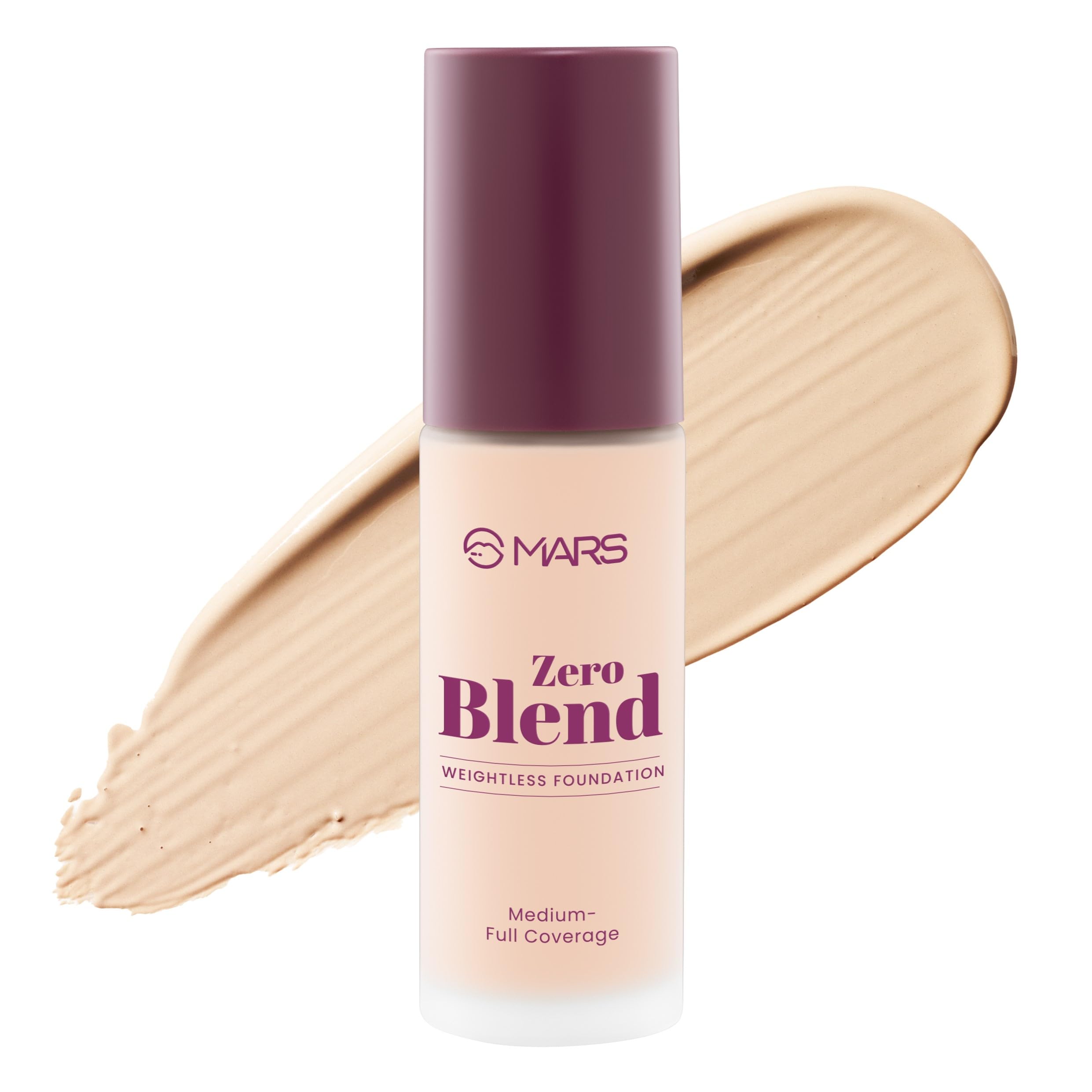 Zero Blend Weightless Foundation for Makeup (30ml) (01-WHIPPED CREAM) | Lightweight & Long-Lasting | Matte Finish | Buildable Coverage | Sweat-Proof | Hydrating Formula