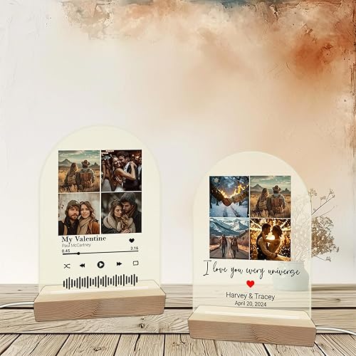 Miniatura 4 de V-DECORPARKS Placa acrílica personalizada con canción, música y foto personalizadas, marco de fotos personalizado, cubierta de álbum, regalos únicos