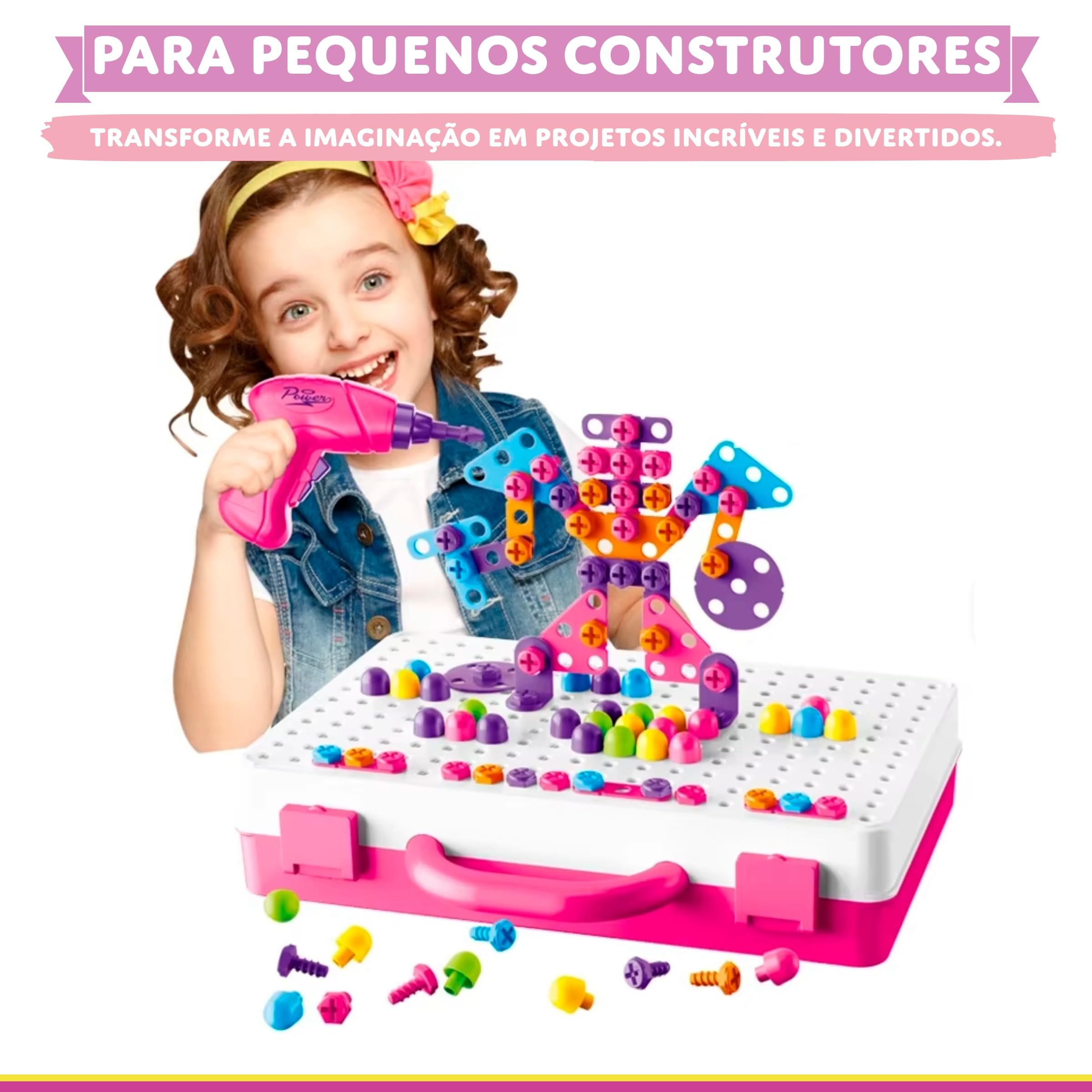 Kit Oficina Infantil com Parafusadeira Elétrica, 249 Peças