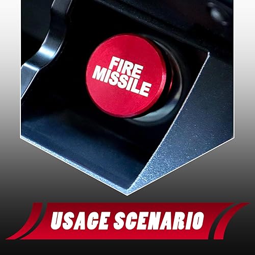 Miniatura 5 de 2 fundas protectoras para encendedor de cigarrillos de automóvil, 1.08 x 0.68 pulgadas, "EJECT" "FIRE MISSILE", de metal, impermeable, para