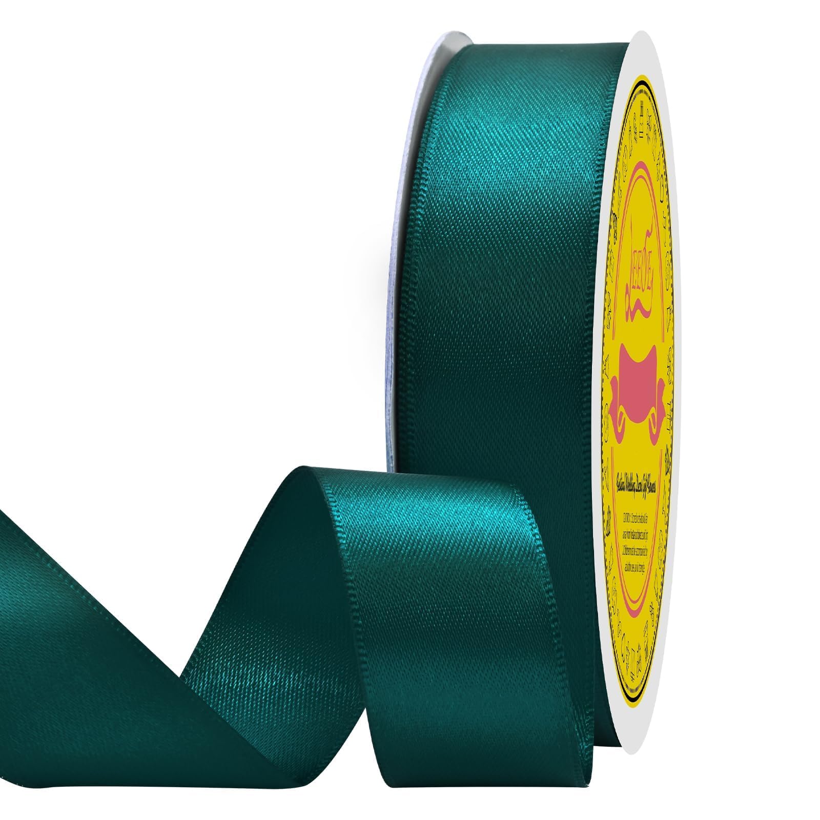 Double Face Teal Satin Ribbon 7/8 inch X 25 Yards Polyester Teal Ribbon for Gift Wrapping Very Suitable for Weddings Party Hair Bow Invitation Decorations and More