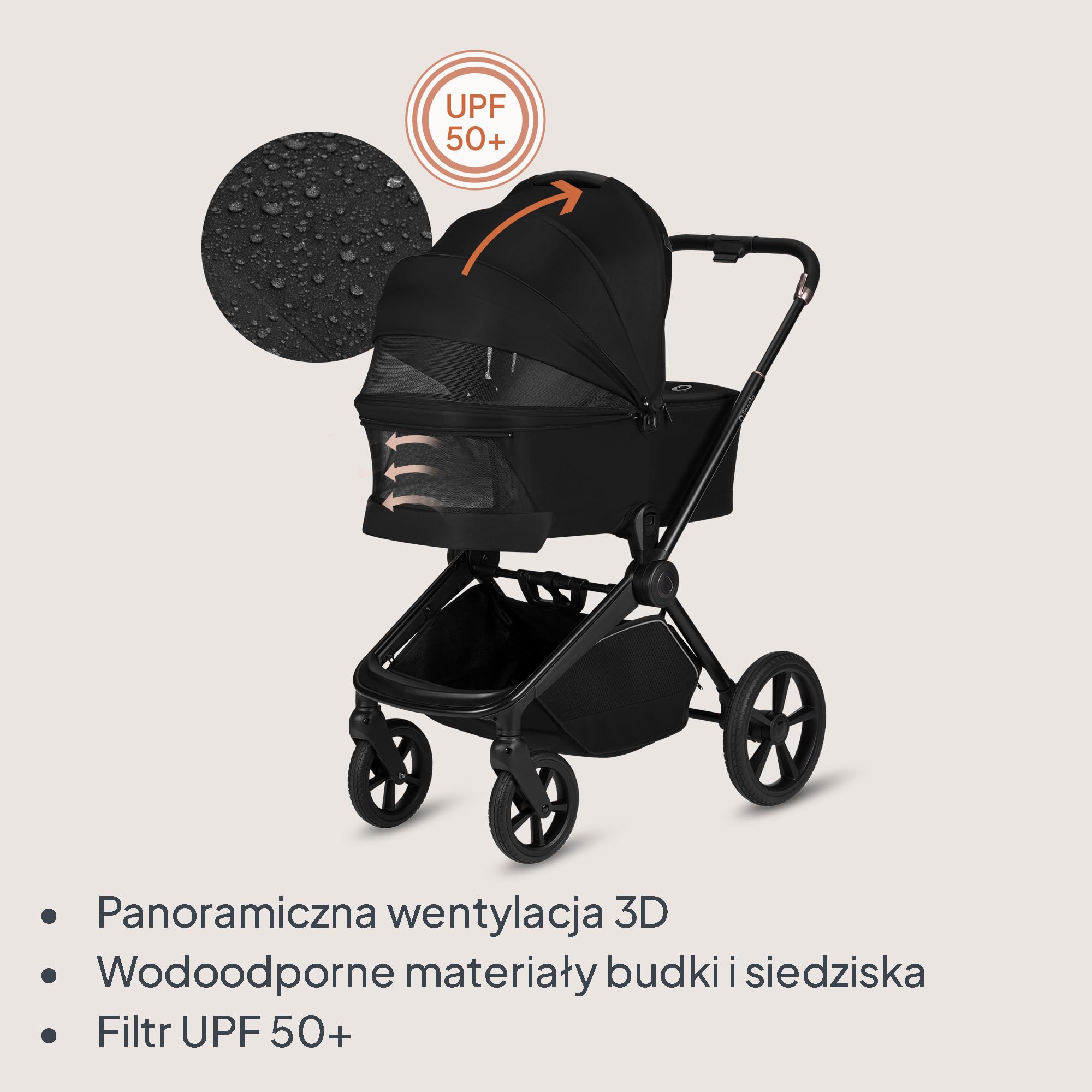 Lionelo Freya Wózek dziecięcy 2 w 1 (0-4 lata, 0-22 kg), wózek dziecięcy kombi ze składaną wanną i fotelem sportowym, funkcja leżenia, pełne zawieszenie, koła PU, daszek XXL UPF50+, adapter do