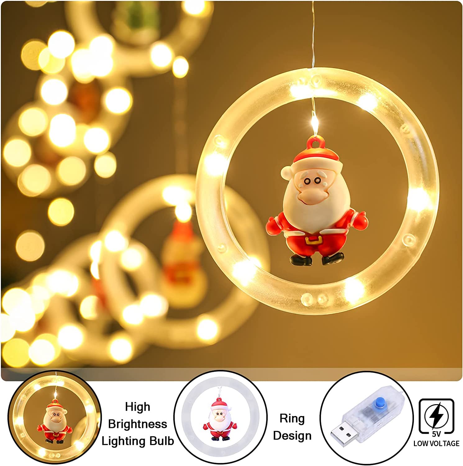 Lot De 2 Décorations De Noël LED En Forme De Renne - Guirlande Lumineuse Avec Télécommande Et Minuterie - Blanc Chaud - Pour Intérieur/extérieur - 2