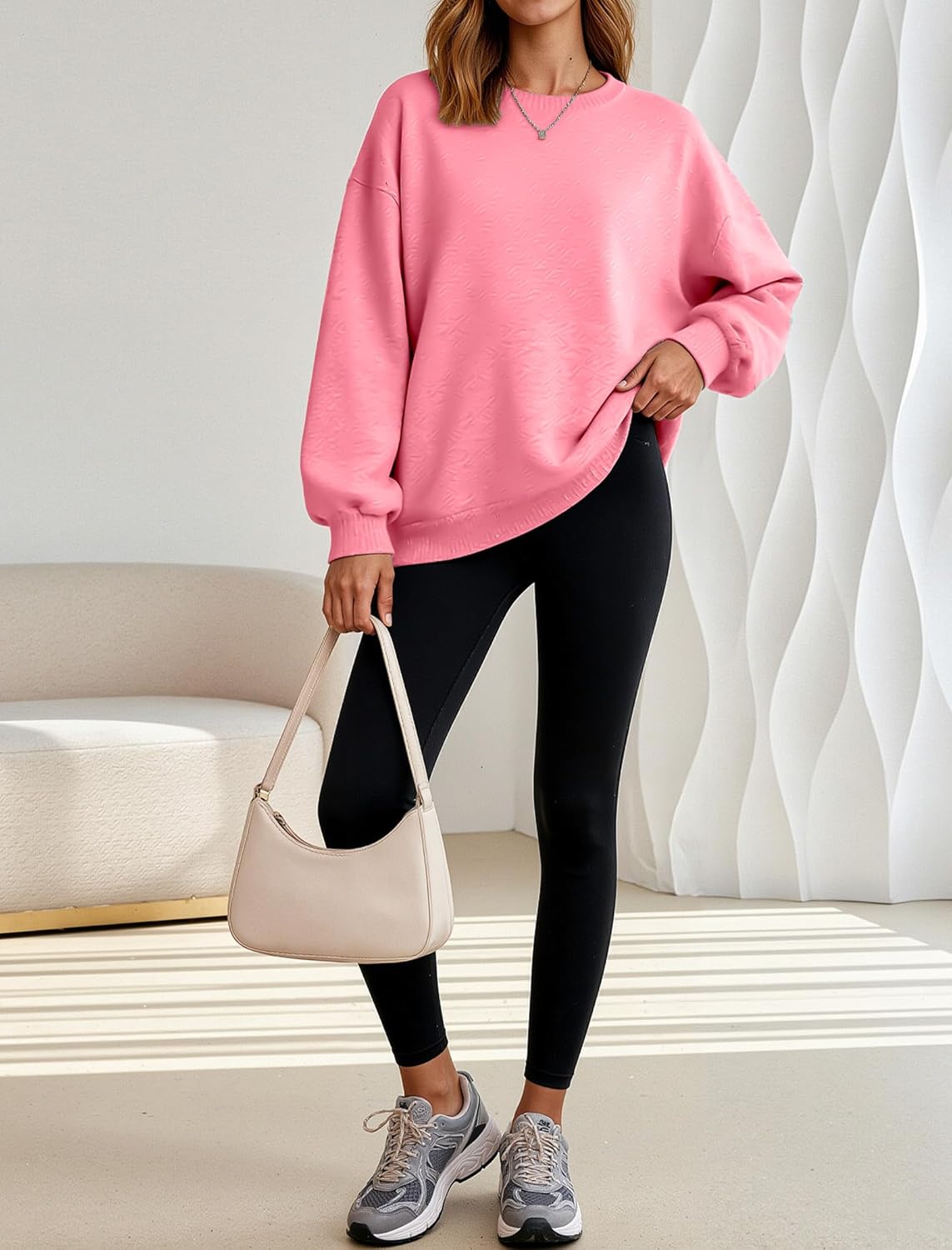 Womens Oversized Sweatshirt, Crewneck Pullover Long Sleeve Sweatshirt for Women Fall&Winter Tops 2025 - Image 4