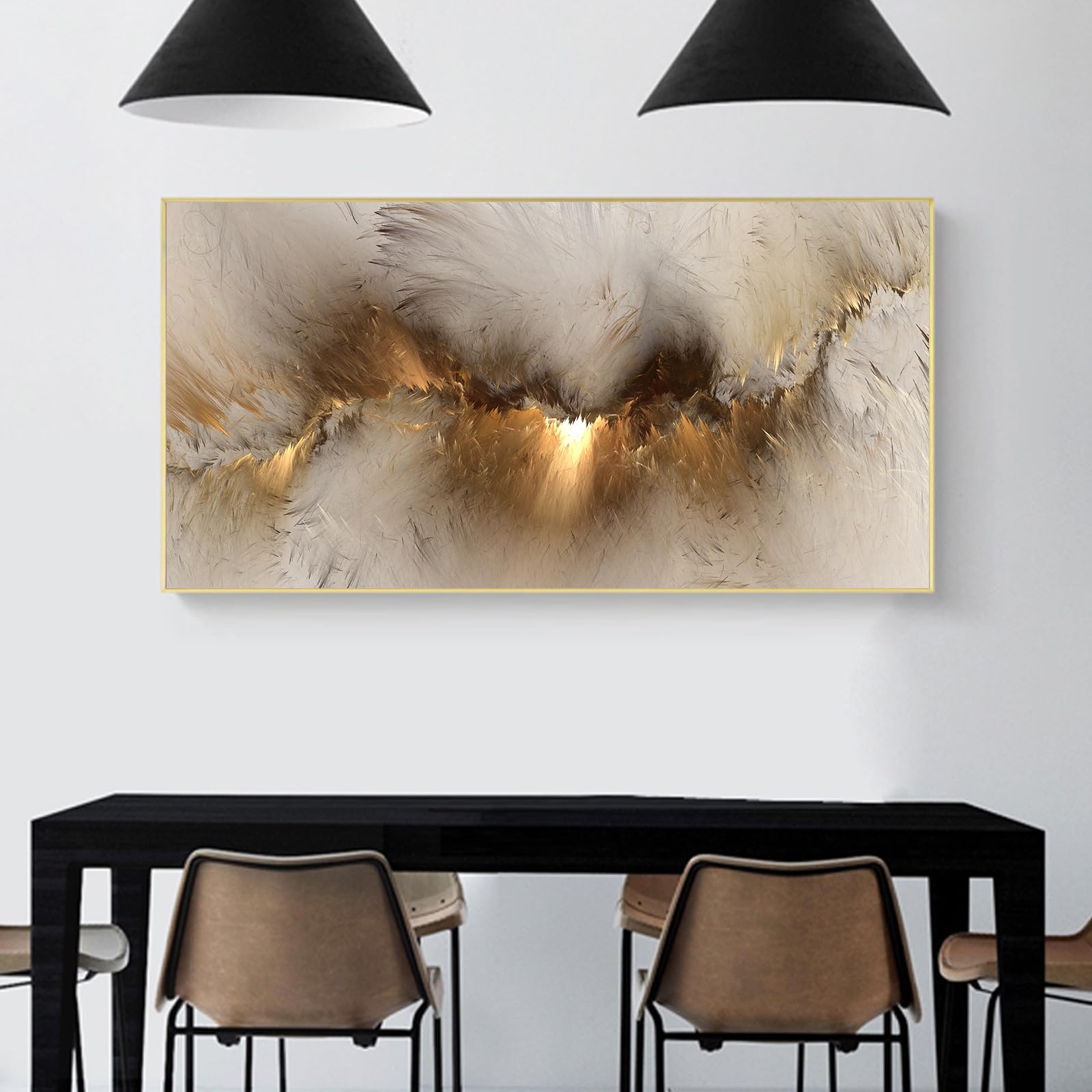 IUNTWEIE Abstract Pictures Modern Abstract Art Colourful Aurora Picture on Canvas Abstract Pictures Wall Picture Living Room Decoration Without Frame (style-2.50 x 100 cm) - Image 3