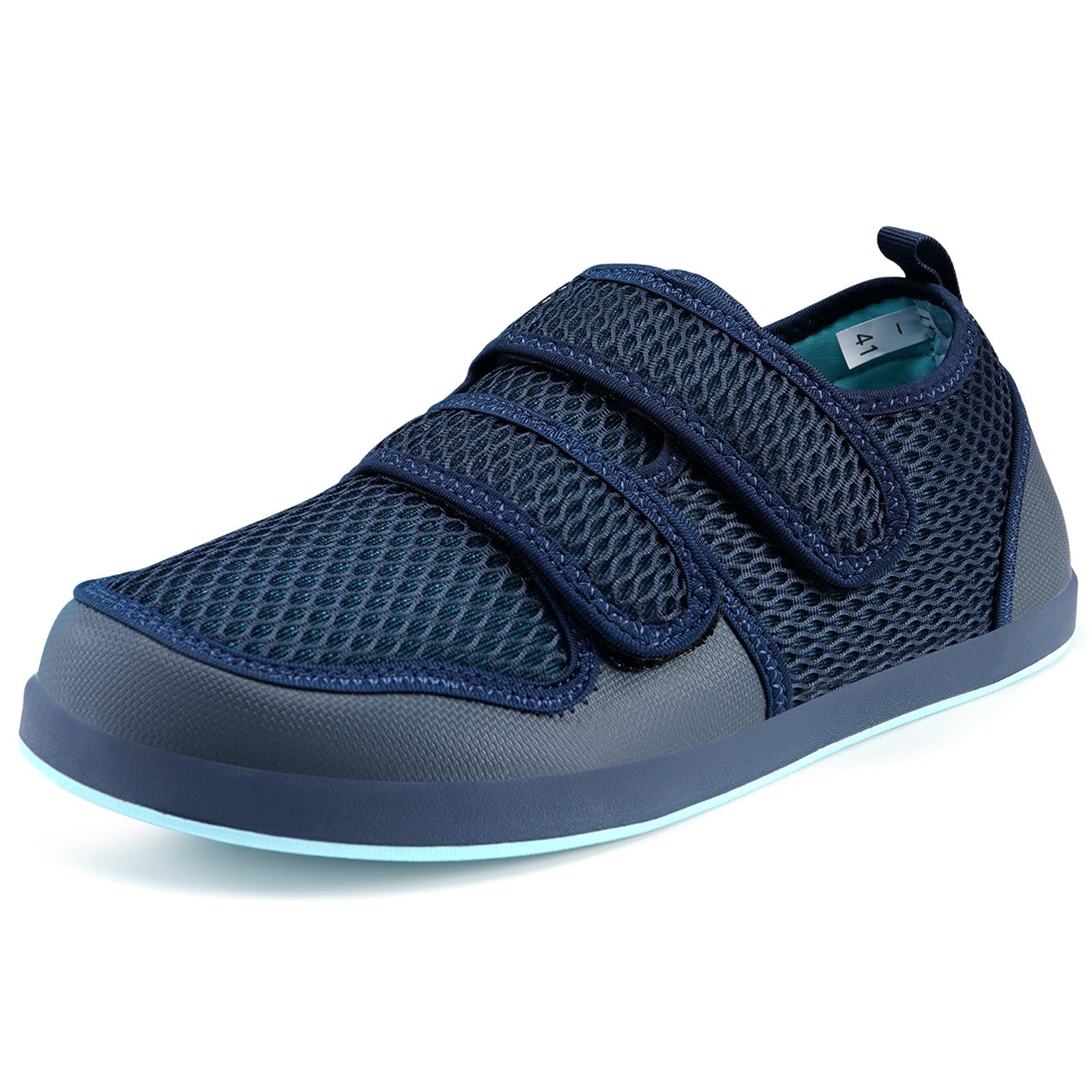 Hsyooes Herren Hausschuhe Damen Klettverschluss Freizeitschuhe Extra Weit Verstellbare Sandalen Atmungsaktiv Rutschfest Bequemer Senioren