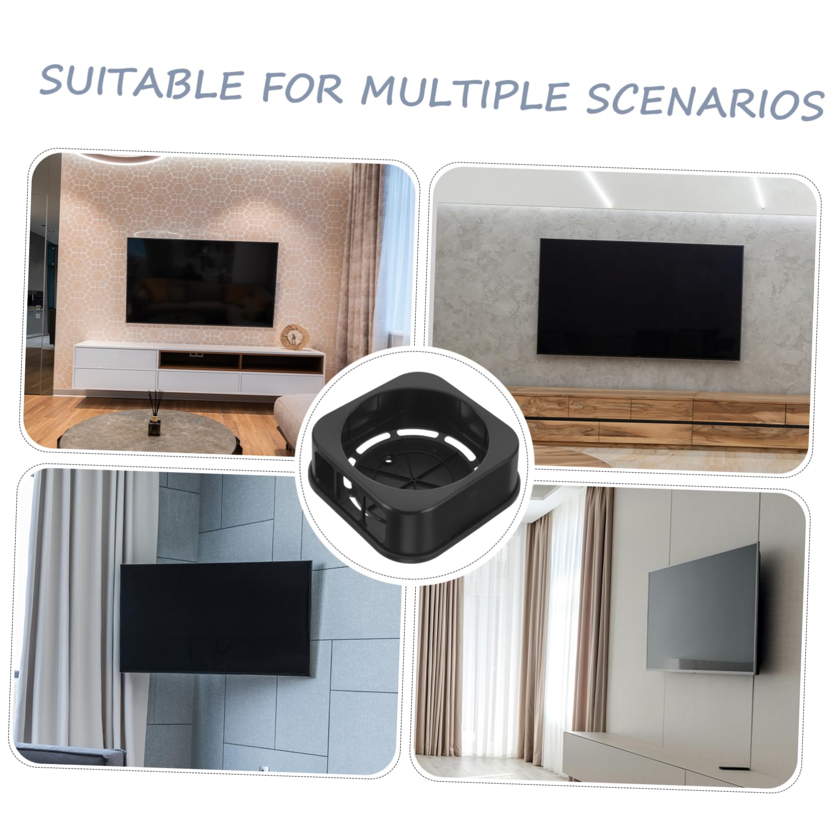 Cabilock 4 Piezas soporte para tv de manzana montaje de televisión soporte TV estante de pared soporte de caja de tv Montado en la pared Bandeja de almacenamiento montar
