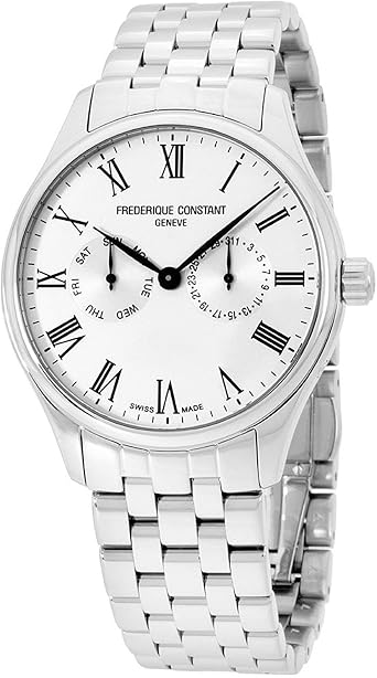 Frederique Constant Classic Quartz Movement Silver Dial Mens Watch FC-259WR5B6B, Silver, Bracelet Type