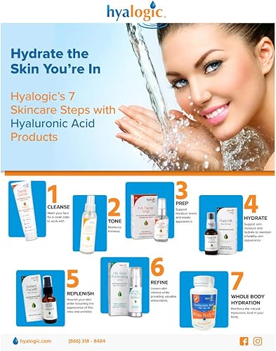 Miniatura 7 de Tónico facial de hamamelis, sin alcohol, tóner hidratante natural astringente para tóner facial, tónico Hyalogic de ácido hialurónico y aloe vera,