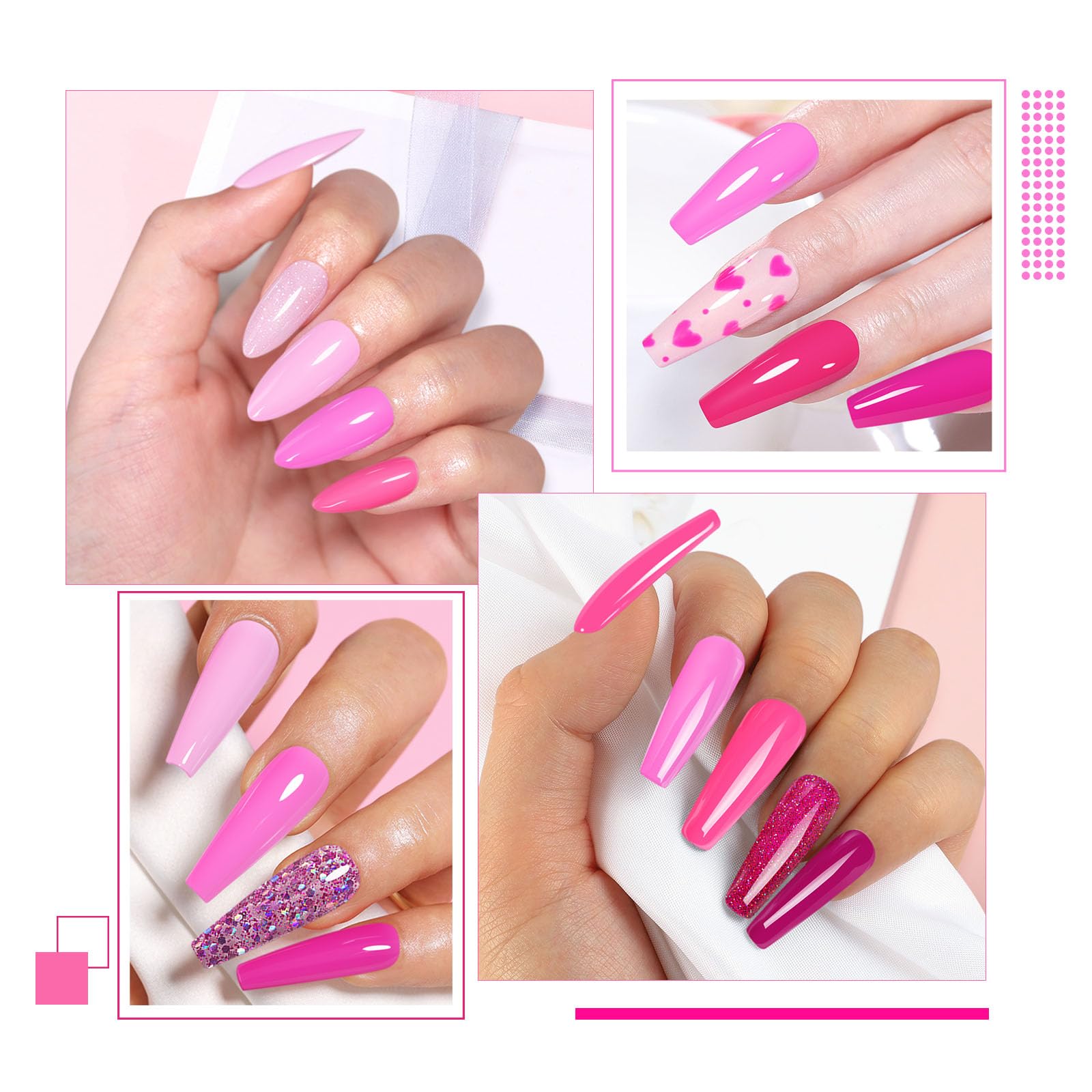 Lot De 10 Pinces à Vernis Semi-permanent - Couleur Rose Fuchsia - Neuf