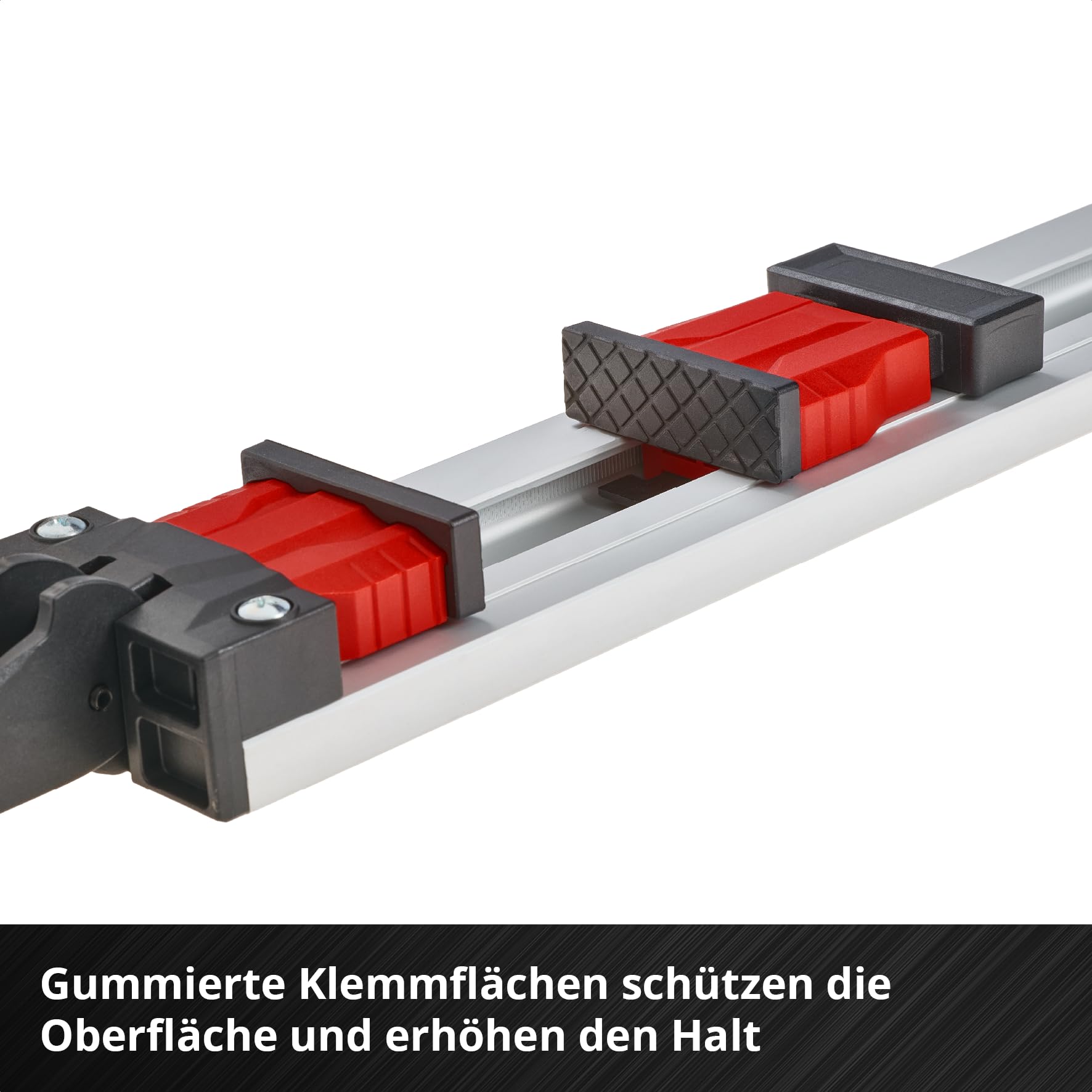 Einhell Universal-Sägeschiene, 2-tlg. (max. Spannweite 2500 mm, Spannkraft 50 kg, Aluminiumprofil, rutschhemmende Klemmflächen, Schnellspannmechanismus, kompatibel mit Stichsägen & Handkreissägen)