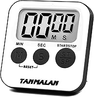 Tanmalan Loud Kitchen Timer: Large Display, Big Buttons, Auto Memory, Countdown/Up 99 Min for Cooking, Classroom, Kids, Teachers (Grey 6.0)