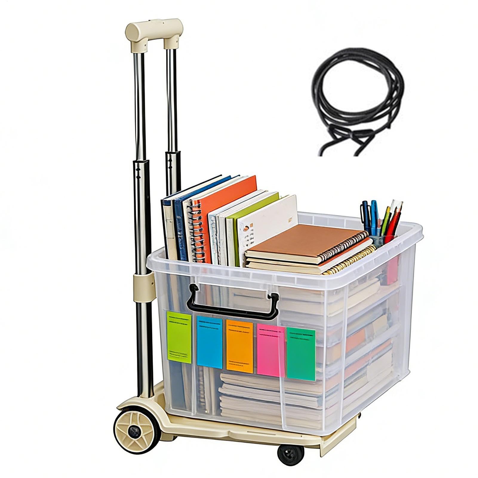 Wózek transportowy, składany wózek transportowy, z regulacją wysokości | Składany wózek transportowy do transportu - regulowany uchwyt | wózek na kółkach z n na zakupy w podróży garażu, magazynie