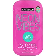 Freeman Neon Vibes, Travel Size, No Stress, Oil Absorbing Clay Mask, 0.33 fl oz