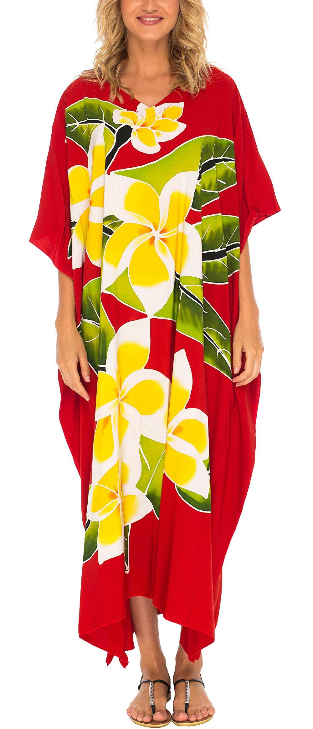 SHU-SHI - Caftán Largo y Holgado para Mujer - Ideal para la Playa - Tallas Grandes