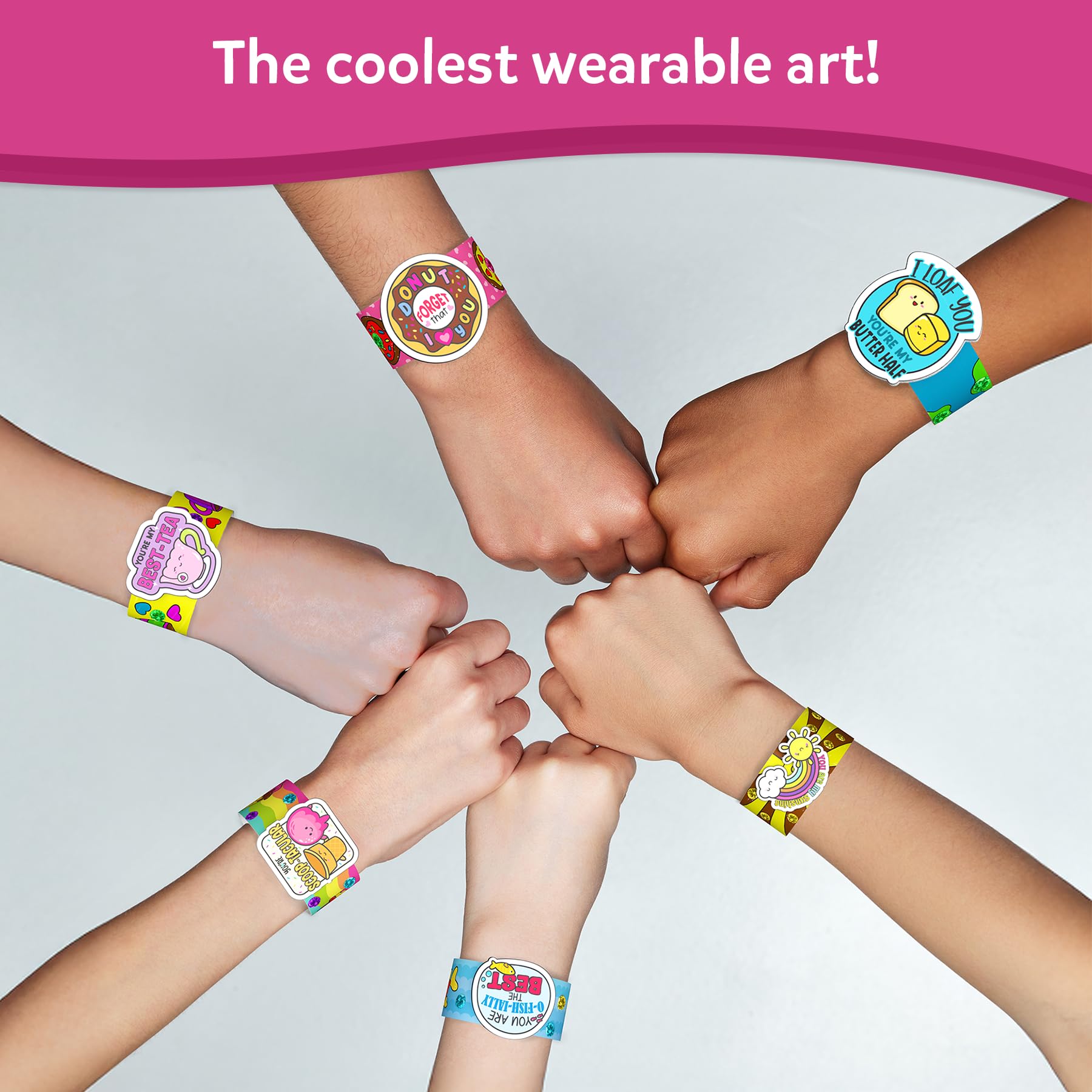 Skillmatics Activité artisanale – Snap Bandz, bracelets d'amitié, activités d'art et d'artisanat de bijoux, kit créatif, 8 bandes (21,8 cm), cadeaux pour filles et garçons âgés de 4, 5, 6, 7, 8, 9, 10