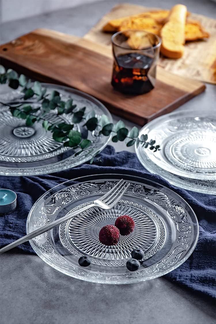 Elegant Glass Serving Plates - Set of 2 -2